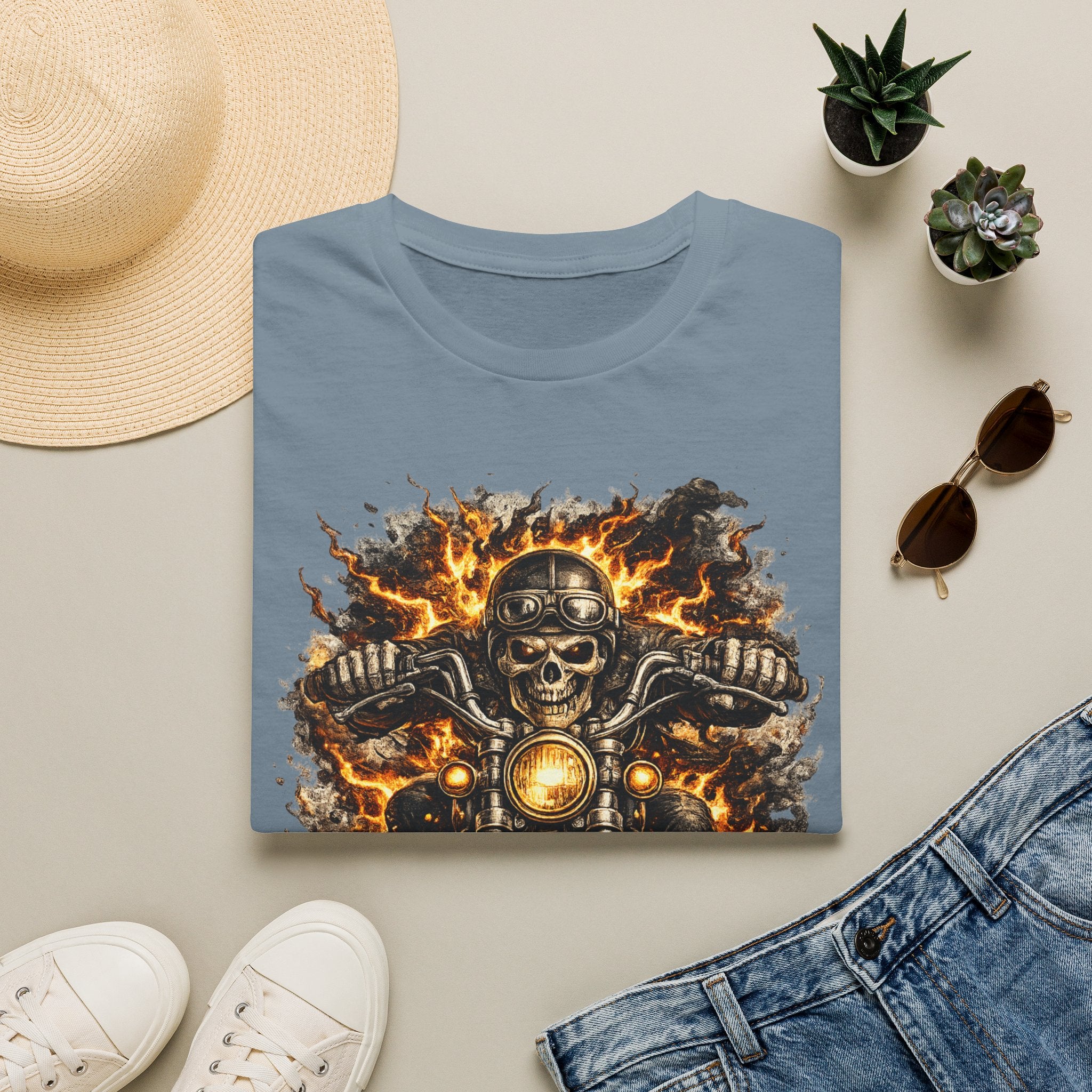 Skeleton Flames Bike