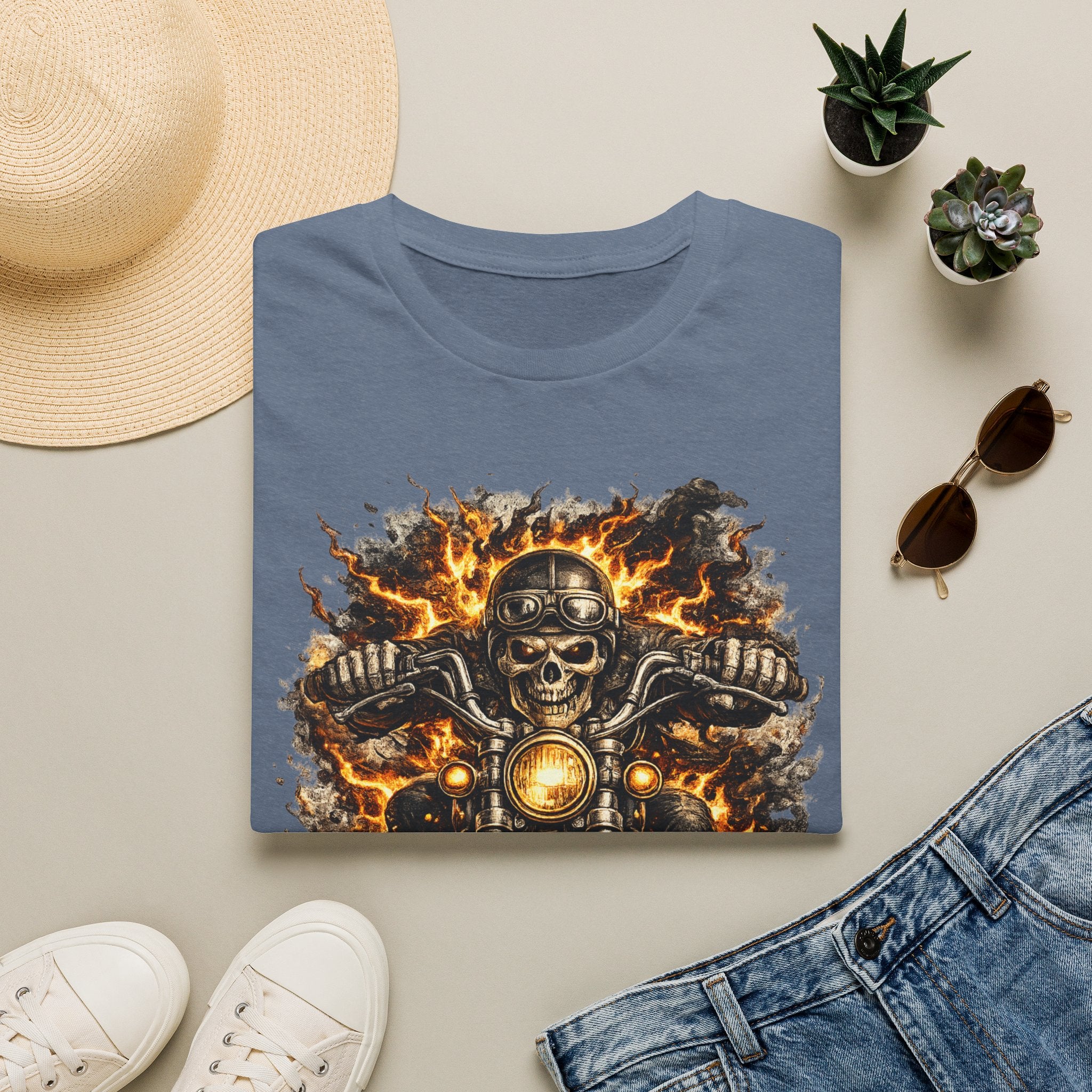 Skeleton Flames Bike
