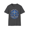 "Johnny Loves Chopper Loves" Blue Tribal Cross Design