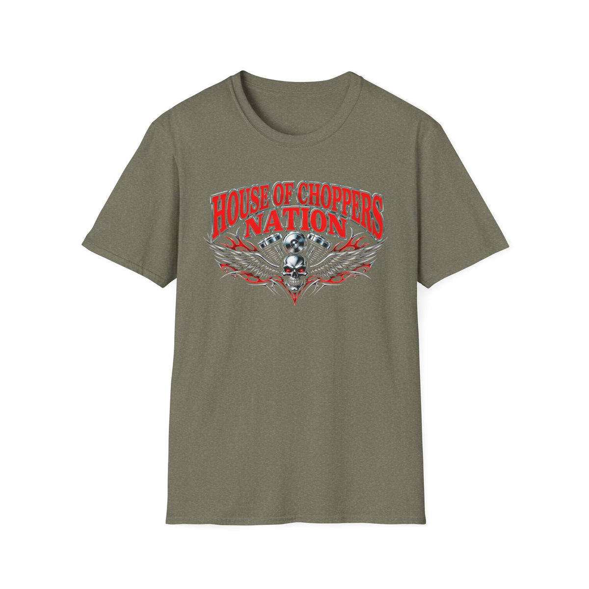 House of Choppers Nation Skull T-Shirt — Motorcycle Biker Tee