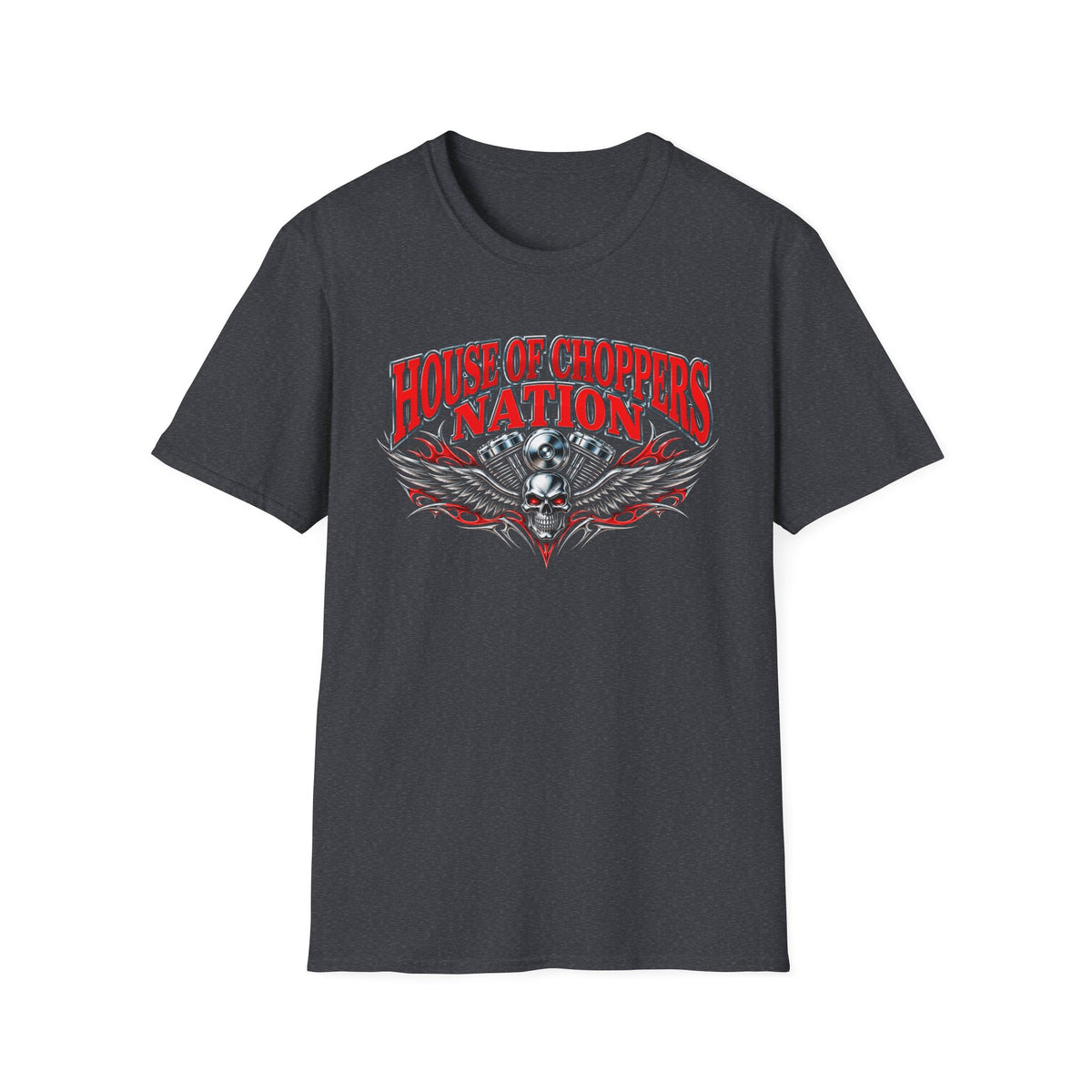 House of Choppers Nation Skull T-Shirt — Motorcycle Biker Tee