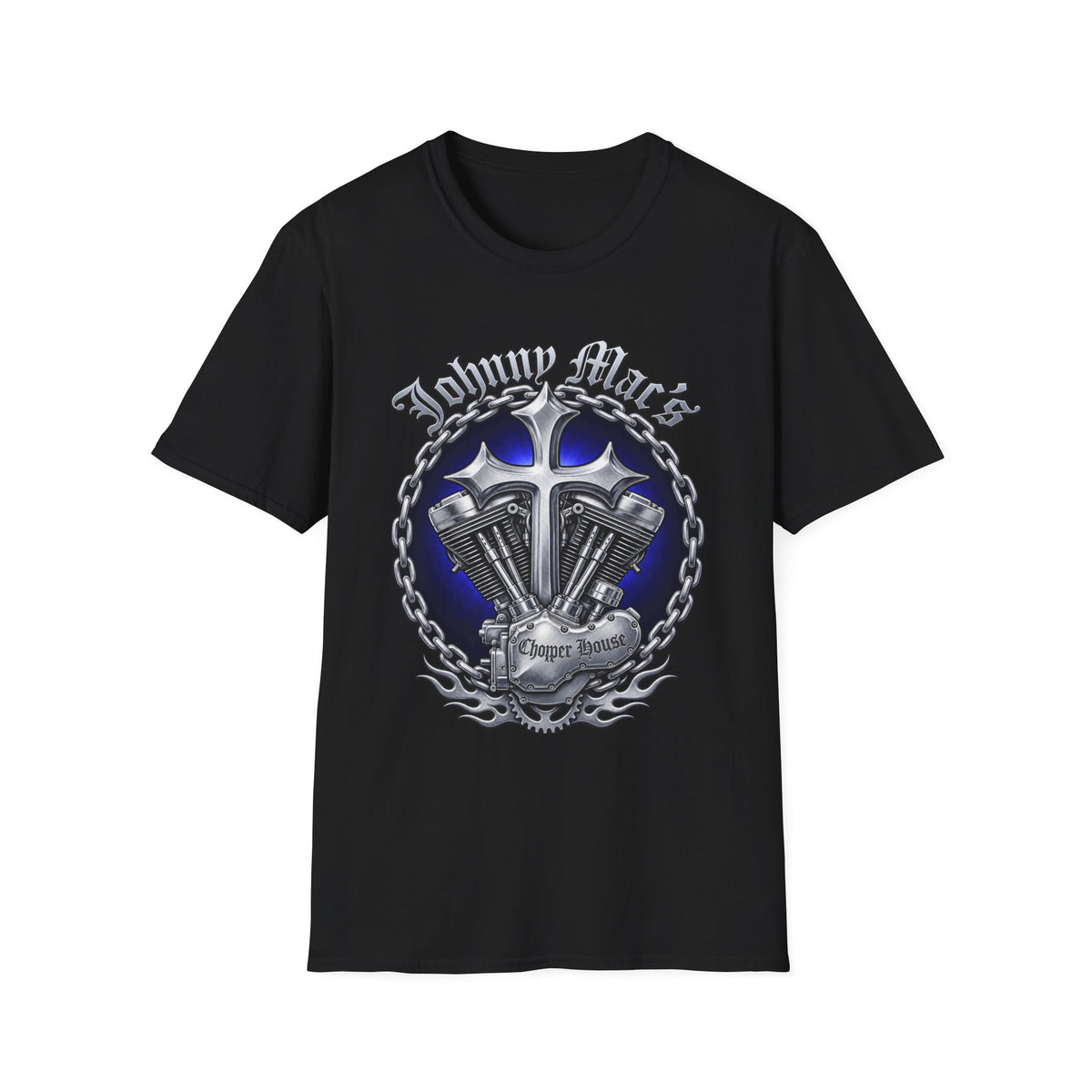 Motorcycle V-Twin Shield T-Shirt — "Always Ride" Biker Tee