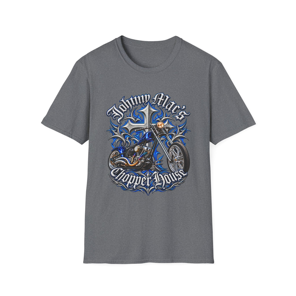 Motorcycle Chopper T-Shirt — "Johnny Mac Chopper Days" Retro Bike Tee