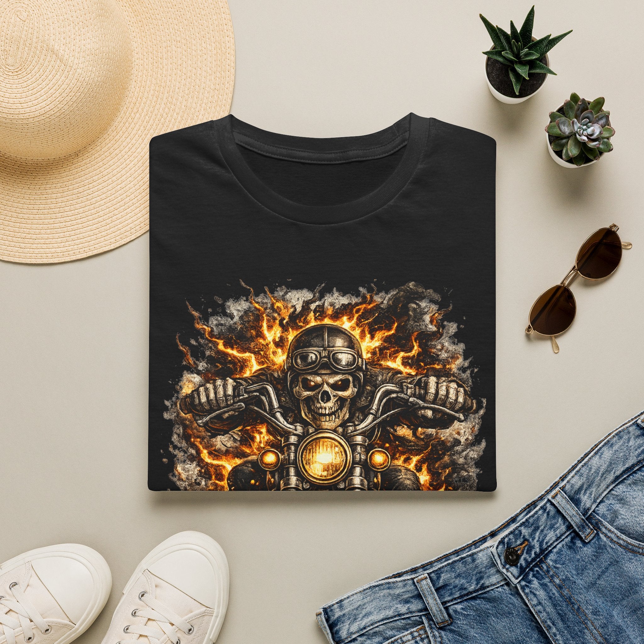 Skeleton Flames Bike