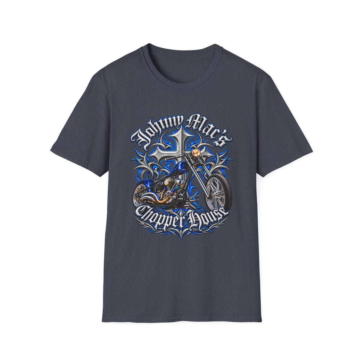 Motorcycle Chopper T-Shirt — "Johnny Mac Chopper Days" Retro Bike Tee