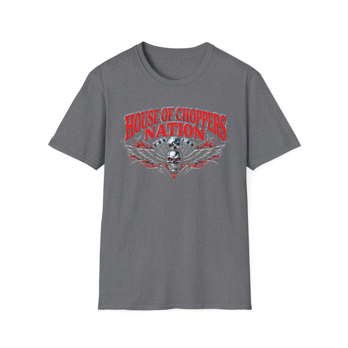 House of Choppers Nation Skull T-Shirt — Motorcycle Biker Tee