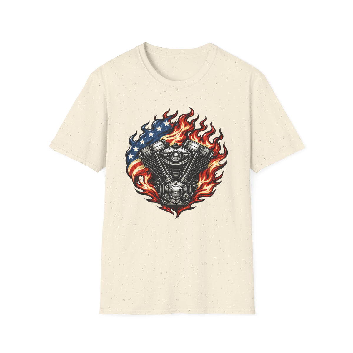 Flag and Flames V-Twin
