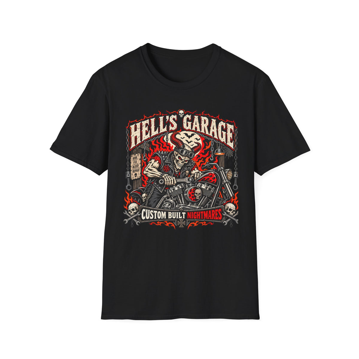 Hell's Garage 'Custom Built Nightmares' T-Shirt